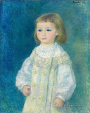 ピエール=オーギュスト・ルノワール Painting - ルーシー・ベラールの白衣の子供 – ピエール・オーギュスト・ルノワール